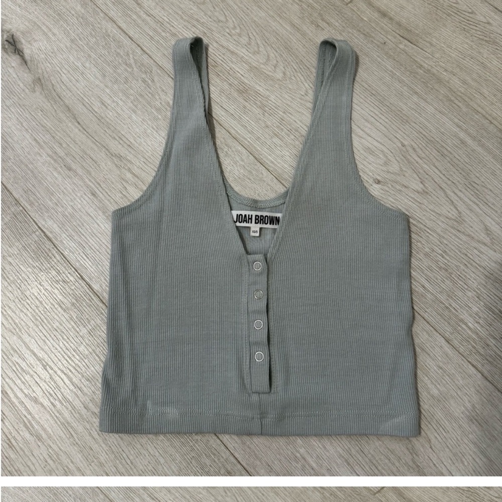 Joah Brown Women's Grey Ribbed Tank Top
